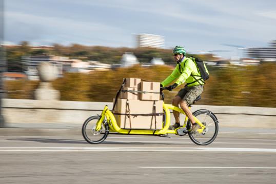 Cargo bike on road